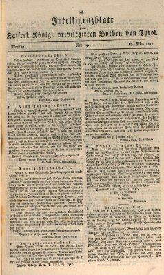 Kaiserlich-Königlich privilegirter Bothe von und für Tirol und Vorarlberg Montag 17. Februar 1817