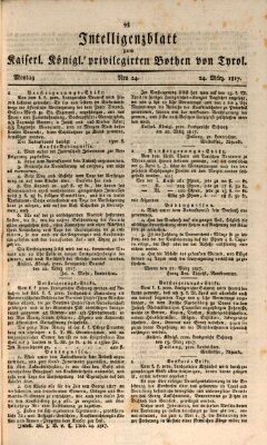 Kaiserlich-Königlich privilegirter Bothe von und für Tirol und Vorarlberg Montag 24. März 1817