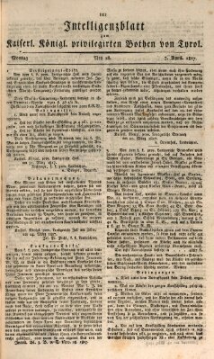 Kaiserlich-Königlich privilegirter Bothe von und für Tirol und Vorarlberg Montag 7. April 1817