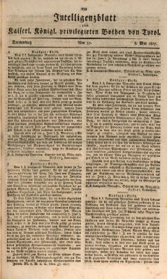 Kaiserlich-Königlich privilegirter Bothe von und für Tirol und Vorarlberg Donnerstag 8. Mai 1817