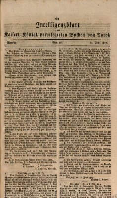 Kaiserlich-Königlich privilegirter Bothe von und für Tirol und Vorarlberg Montag 23. Juni 1817