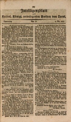 Kaiserlich-Königlich privilegirter Bothe von und für Tirol und Vorarlberg Donnerstag 9. Oktober 1817