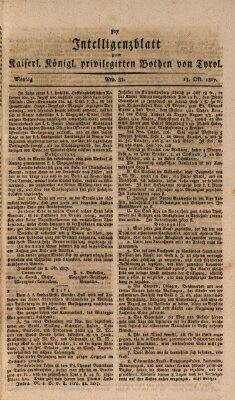 Kaiserlich-Königlich privilegirter Bothe von und für Tirol und Vorarlberg Montag 13. Oktober 1817