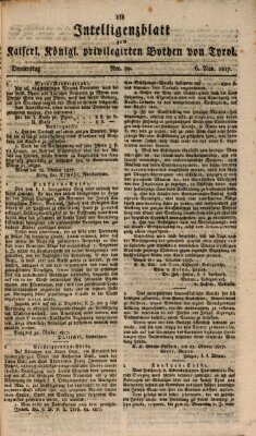 Kaiserlich-Königlich privilegirter Bothe von und für Tirol und Vorarlberg Donnerstag 6. November 1817