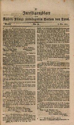 Kaiserlich-Königlich privilegirter Bothe von und für Tirol und Vorarlberg Montag 8. Dezember 1817