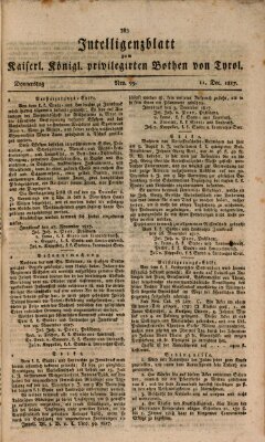 Kaiserlich-Königlich privilegirter Bothe von und für Tirol und Vorarlberg Donnerstag 11. Dezember 1817