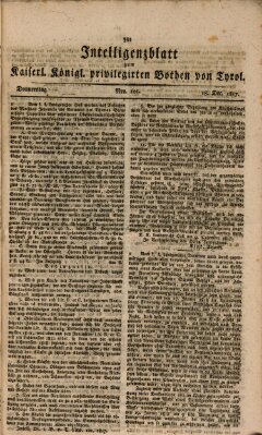 Kaiserlich-Königlich privilegirter Bothe von und für Tirol und Vorarlberg Donnerstag 18. Dezember 1817