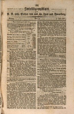 Kaiserlich-Königlich privilegirter Bothe von und für Tirol und Vorarlberg Montag 9. Juli 1821