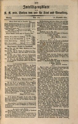 Kaiserlich-Königlich privilegirter Bothe von und für Tirol und Vorarlberg Montag 31. Dezember 1821