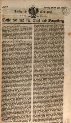 Kaiserlich-Königlich privilegirter Bothe von und für Tirol und Vorarlberg Montag 23. Januar 1837