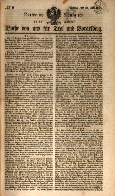 Kaiserlich-Königlich privilegirter Bothe von und für Tirol und Vorarlberg Montag 30. Januar 1837