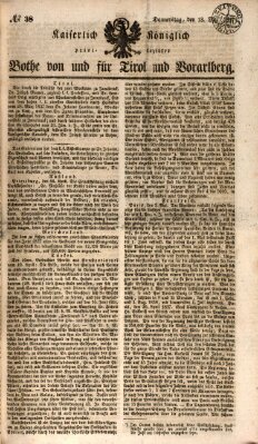 Kaiserlich-Königlich privilegirter Bothe von und für Tirol und Vorarlberg Samstag 13. Mai 1837