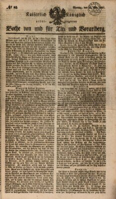 Kaiserlich-Königlich privilegirter Bothe von und für Tirol und Vorarlberg Montag 23. Oktober 1837