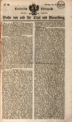 Kaiserlich-Königlich privilegirter Bothe von und für Tirol und Vorarlberg Montag 27. November 1837