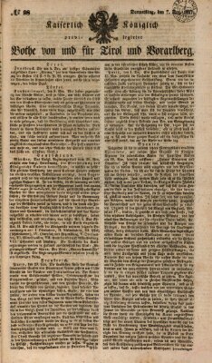 Kaiserlich-Königlich privilegirter Bothe von und für Tirol und Vorarlberg Donnerstag 7. Dezember 1837