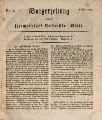 Bürgerzeitung oder freimüthiges Gemeinde-Blatt Mittwoch 8. Januar 1823