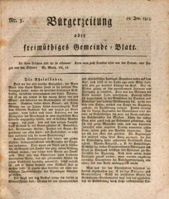 Bürgerzeitung oder freimüthiges Gemeinde-Blatt Mittwoch 29. Januar 1823