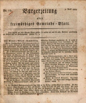 Bürgerzeitung oder freimüthiges Gemeinde-Blatt Mittwoch 9. April 1823