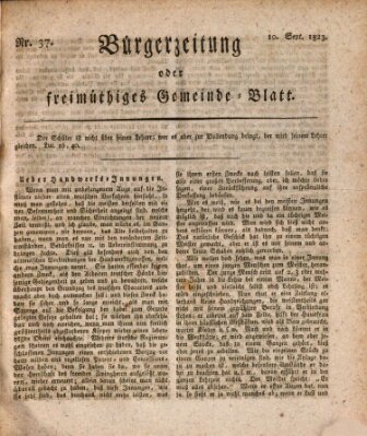 Bürgerzeitung oder freimüthiges Gemeinde-Blatt Mittwoch 10. September 1823