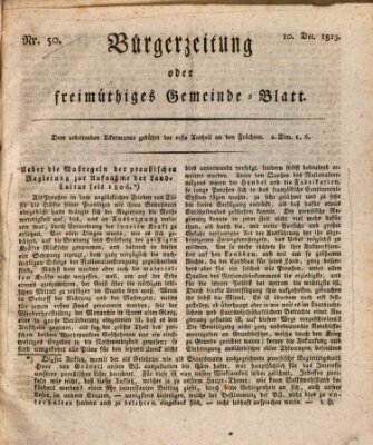 Bürgerzeitung oder freimüthiges Gemeinde-Blatt Mittwoch 10. Dezember 1823