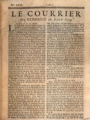 Le courrier Freitag 16. August 1754