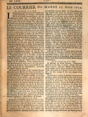 Le courrier Dienstag 27. August 1754