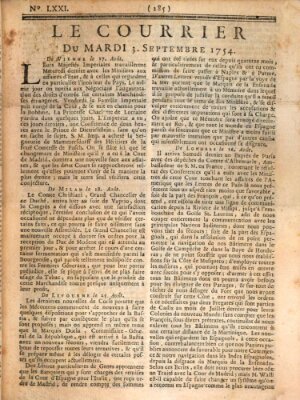 Le courrier Dienstag 3. September 1754