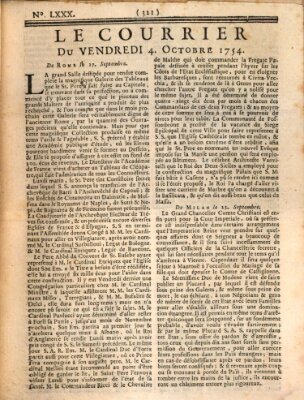 Le courrier Freitag 4. Oktober 1754