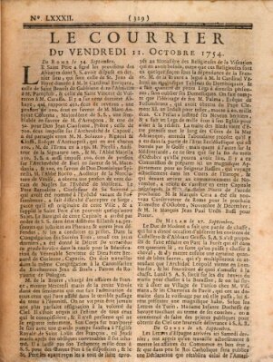 Le courrier Freitag 11. Oktober 1754