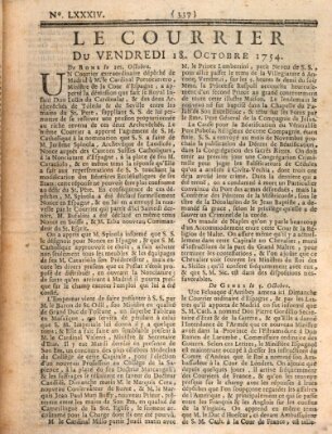 Le courrier Freitag 18. Oktober 1754