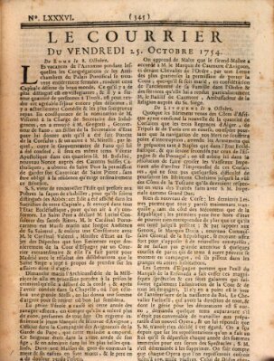 Le courrier Freitag 25. Oktober 1754