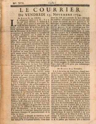 Le courrier Freitag 15. November 1754