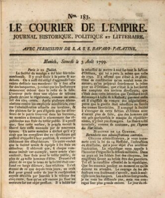 Le courier de l'Empire Samstag 3. August 1799