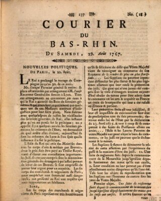 Courier du Bas-Rhin Samstag 29. August 1767