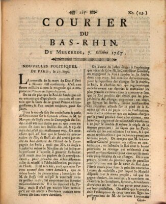 Courier du Bas-Rhin Mittwoch 7. Oktober 1767