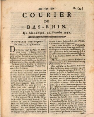 Courier du Bas-Rhin Mittwoch 25. November 1767