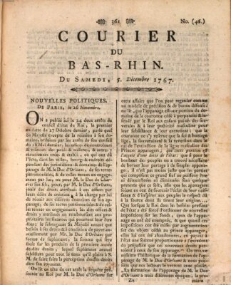 Courier du Bas-Rhin Samstag 5. Dezember 1767