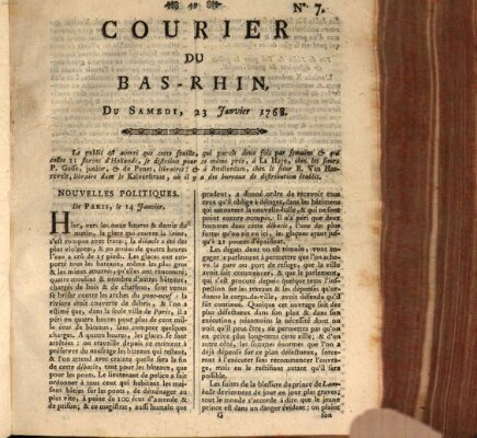 Courier du Bas-Rhin Samstag 23. Januar 1768