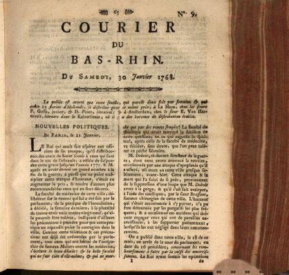 Courier du Bas-Rhin Samstag 30. Januar 1768