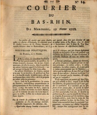 Courier du Bas-Rhin Mittwoch 17. Februar 1768