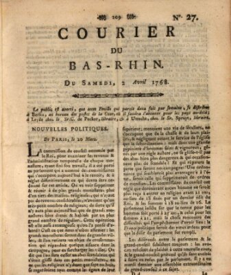 Courier du Bas-Rhin Samstag 2. April 1768