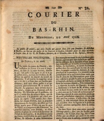 Courier du Bas-Rhin Mittwoch 20. April 1768