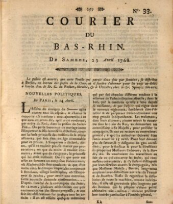 Courier du Bas-Rhin Samstag 23. April 1768