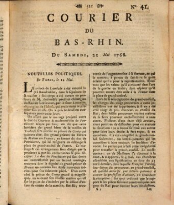 Courier du Bas-Rhin Samstag 21. Mai 1768