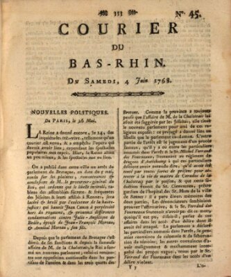 Courier du Bas-Rhin Samstag 4. Juni 1768