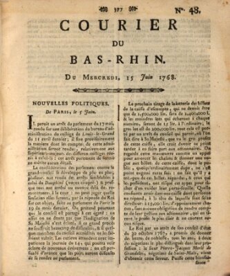 Courier du Bas-Rhin Mittwoch 15. Juni 1768