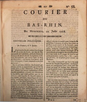 Courier du Bas-Rhin Mittwoch 20. Juli 1768