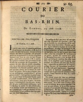 Courier du Bas-Rhin Samstag 13. August 1768