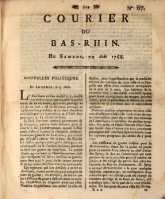 Courier du Bas-Rhin Samstag 20. August 1768