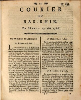 Courier du Bas-Rhin Samstag 27. August 1768